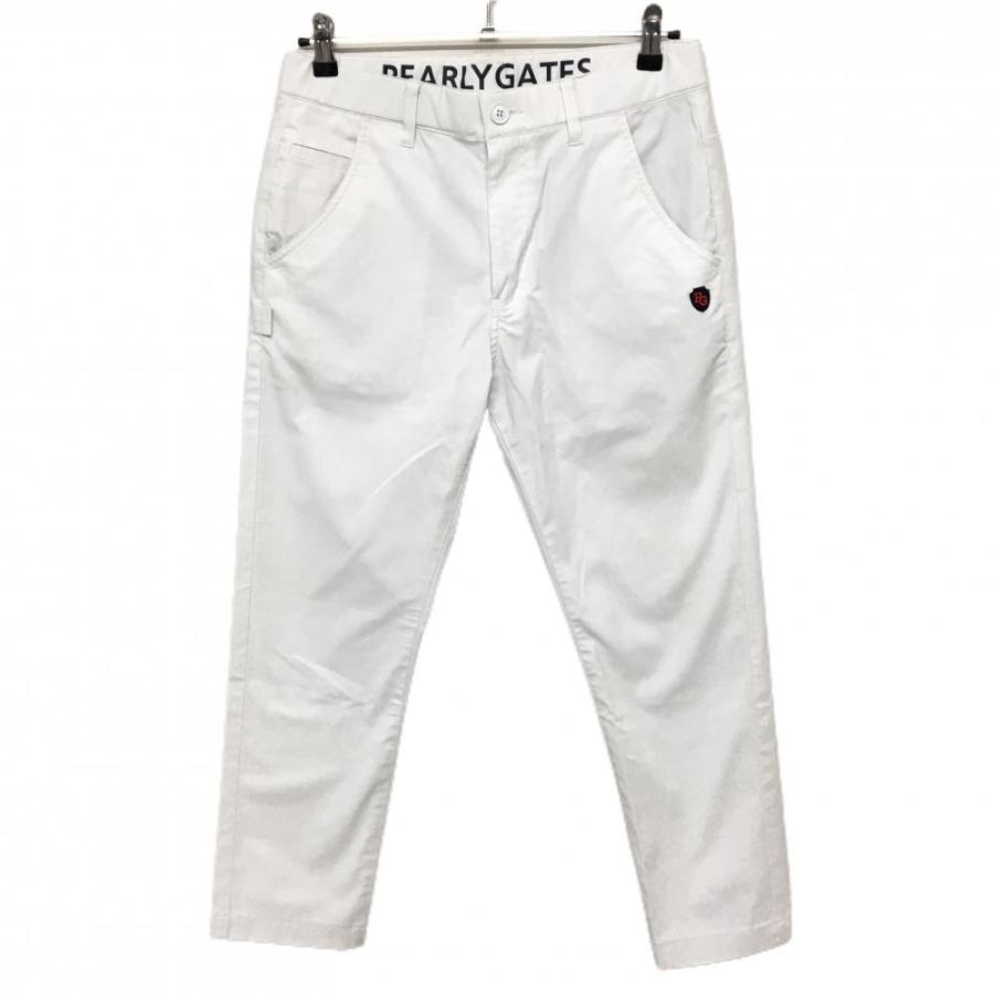 PEARLY GATES（パーリーゲイツ） パンツ 白 ロゴネイビー ストレッチ