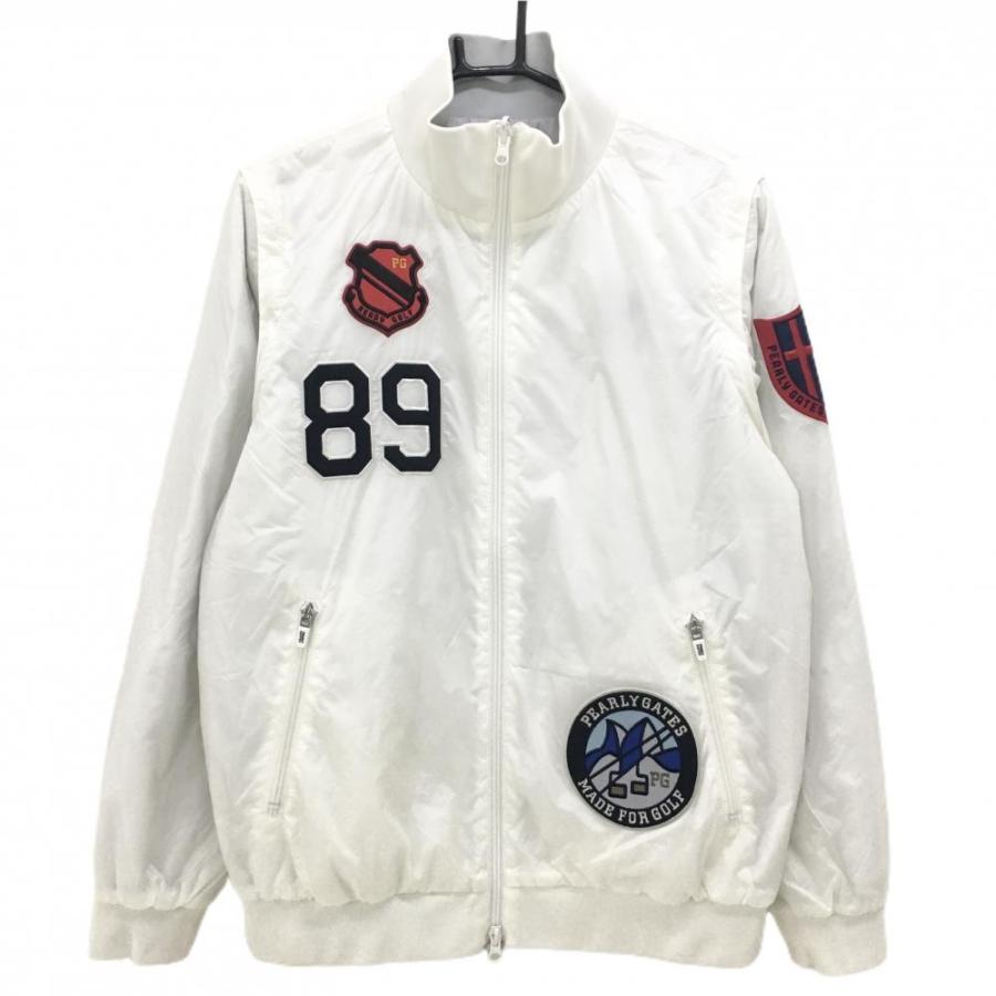 パーリーゲイツ 4WAY中綿リバーシブルジャケット 白 裏グレー ナイロン