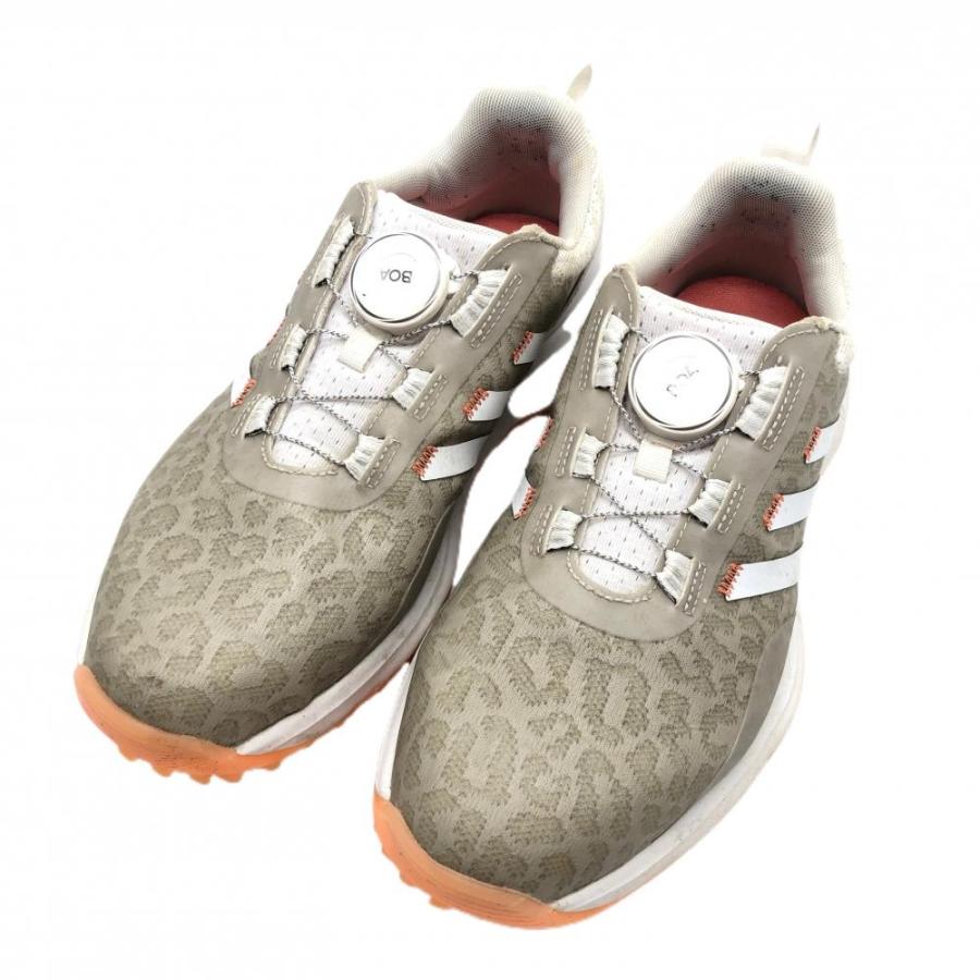 adidas（アディダス） ゴルフシューズ グレー×白 GV9434 レオパード柄