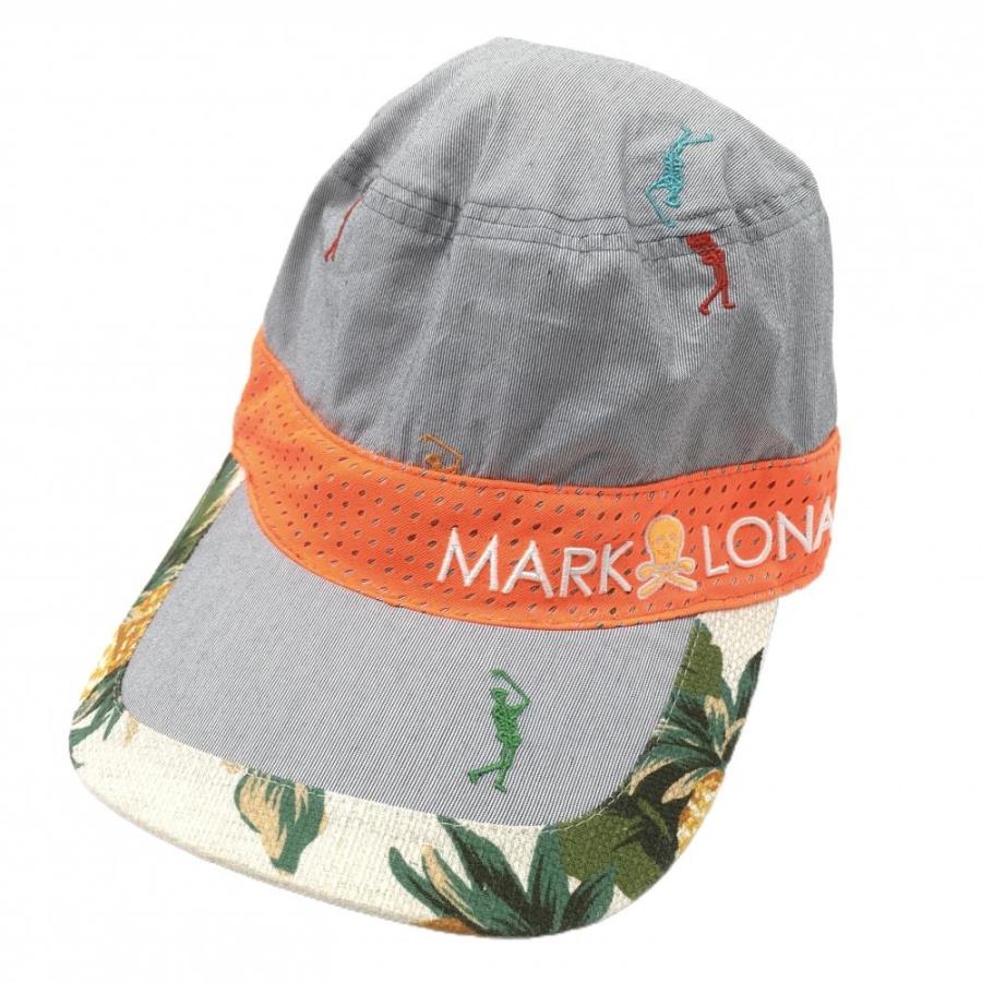 MARK&LONA（マークアンドロナ） ワークキャップ 杢ネイビー系×蛍光