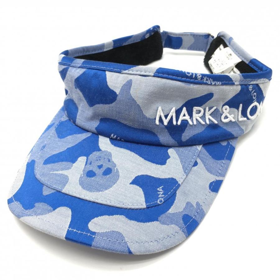 MARK&LONA（マークアンドロナ） サンバイザー ブルー×白 迷彩 カモフラ