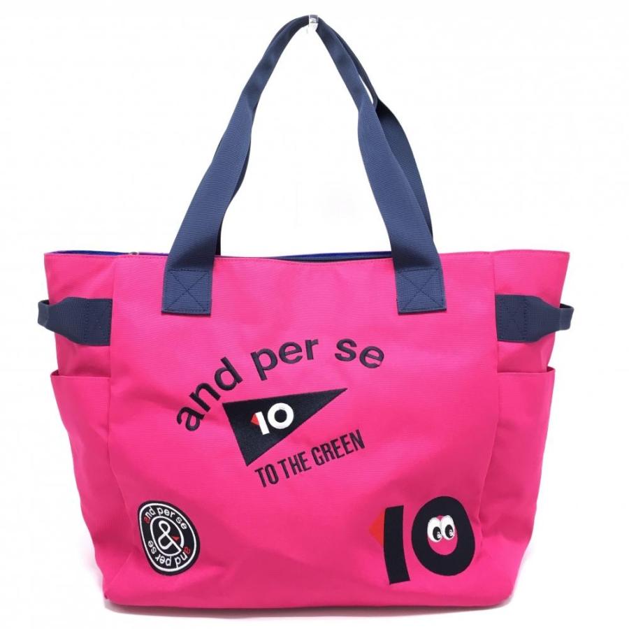 超美品】アンパスィ ビッグトートバッグ ピンク×ネイビー ロッカー