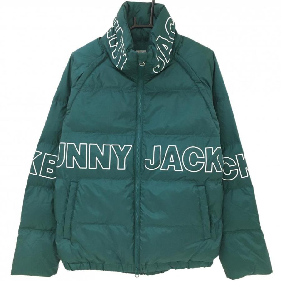 超美品】ジャックバニー 2WAYダウンジャケット グリーン×白 光沢感
