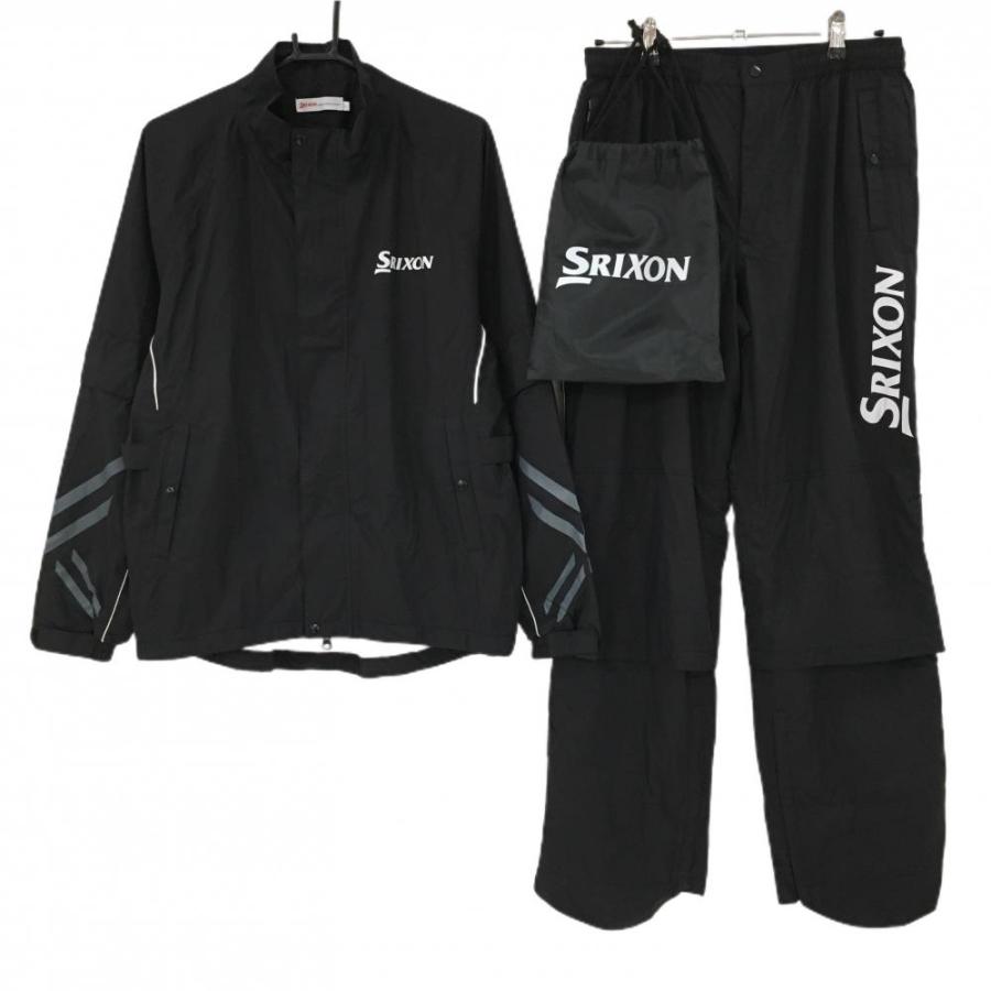 スリクソン レインウェア 上下セット(2WAYジャケット×パンツ) 黒×白 袖