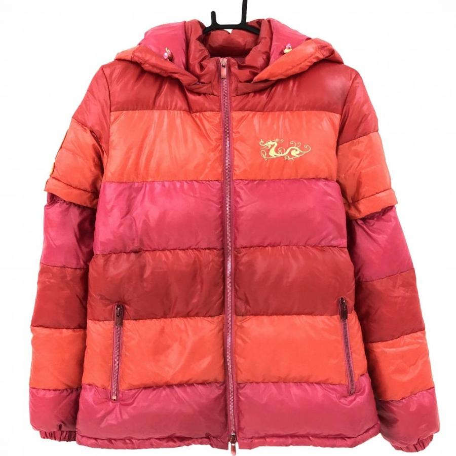 ダンスウィズドラゴン 4WAYダウンジャケット レッド×オレンジ スカル