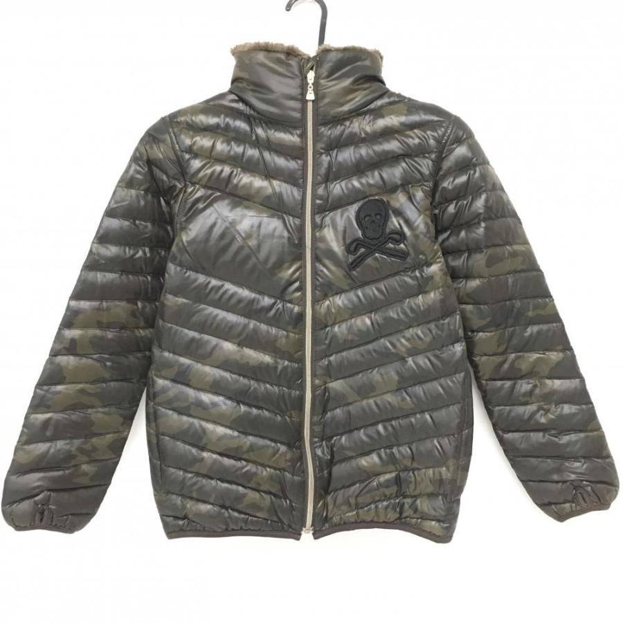 美品】マークアンドロナ 2WAYダウンジャケット カーキ×ブラウン