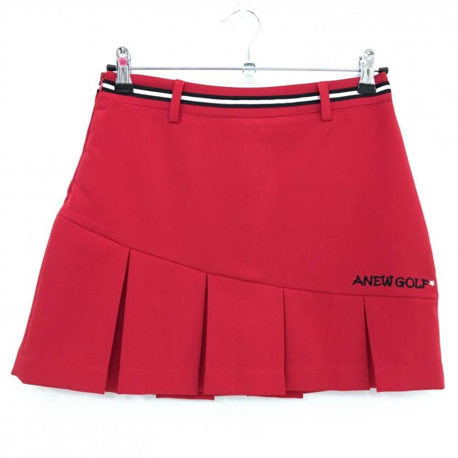 アニューゴルフ スカート レッド 裾プリーツ 内側インナーパンツ