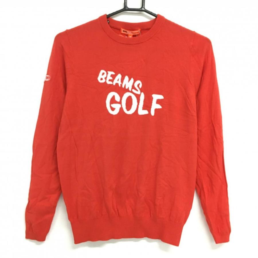 BEAMS GOLF（ビームス ゴルフ） セーター レッド×白 ニット UVカット