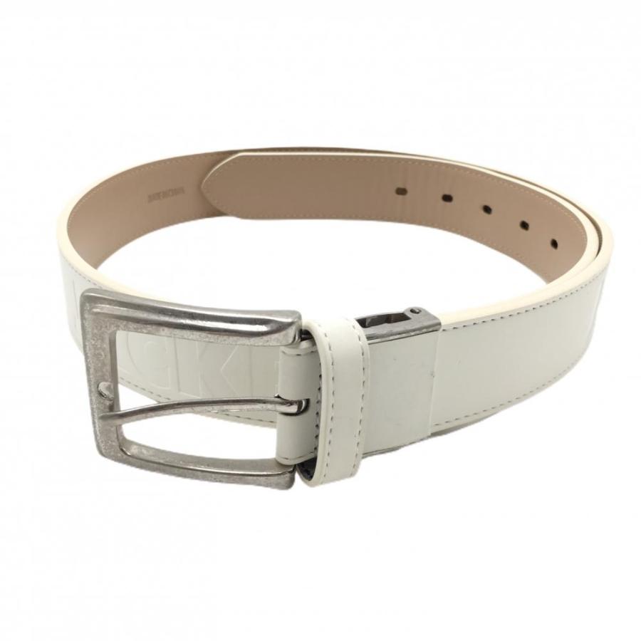 Jack Bunny!!（ジャックバニー） ベルト 白 エンボスロゴ シルバー