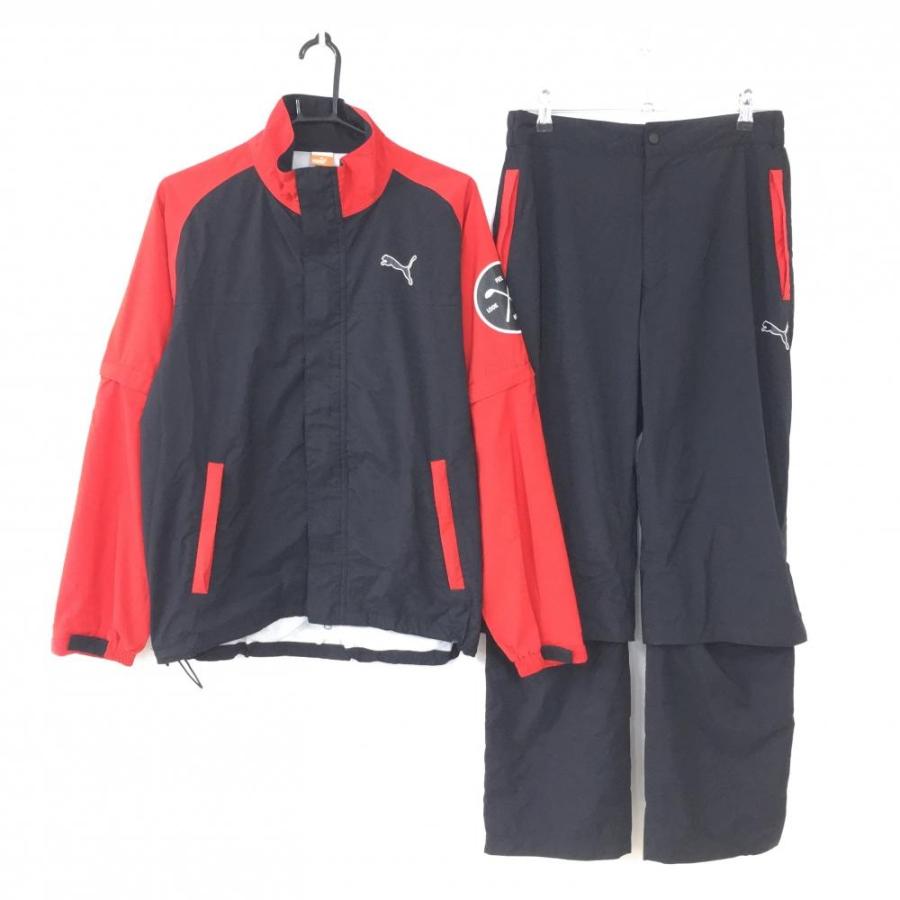 PUMA（プーマ） レインウェア上下セット（2WAYブルゾン×パンツ） 黒