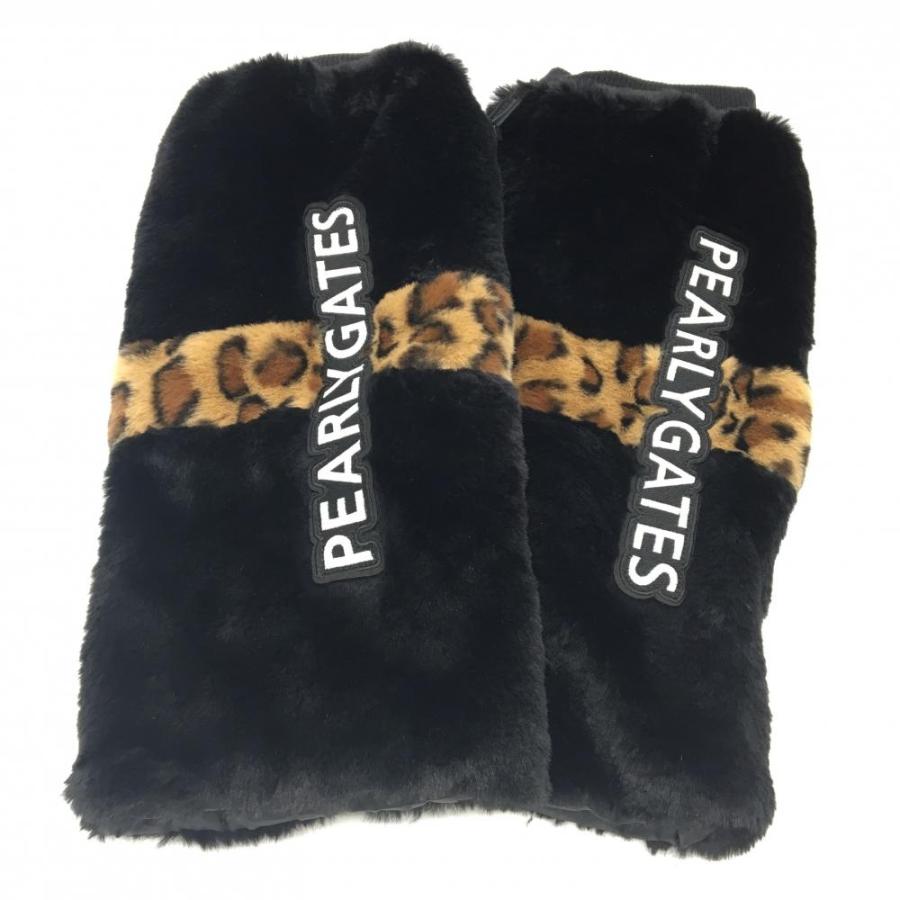 PEARLY GATES（パーリーゲイツ） レッグウォーマー 黒×ブラウン ファー