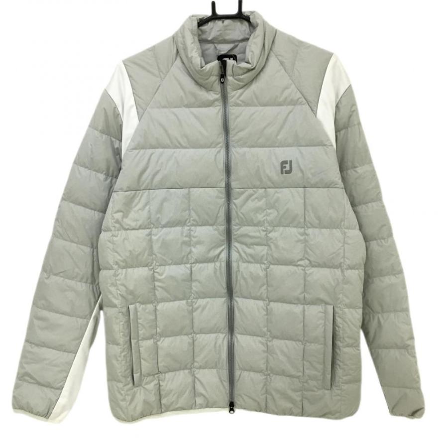 超美品】フットジョイ ダウンジャケット ライトグレー×白 ダウン100