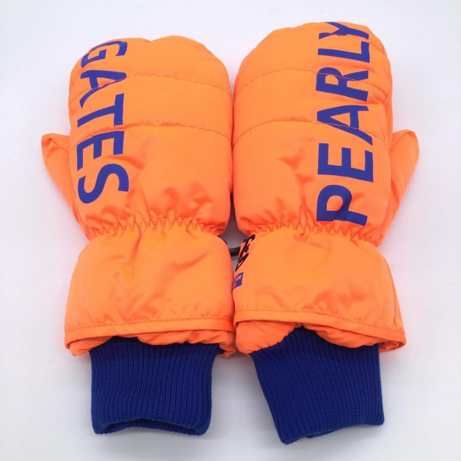 PEARLY GATES（パーリーゲイツ） ミトン 手袋 蛍光オレンジ×ブルー
