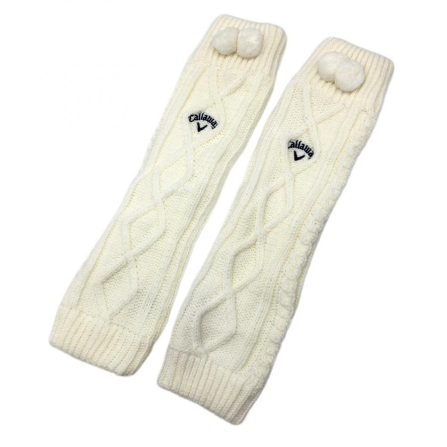 Callaway（キャロウェイ） ニットレッグウォーマー 白 ケーブル編み