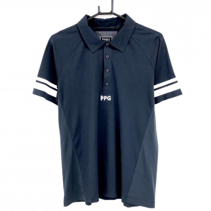 PEARLY GATES（パーリーゲイツ） PGG 半袖ポロシャツ ネイビー×白 袖