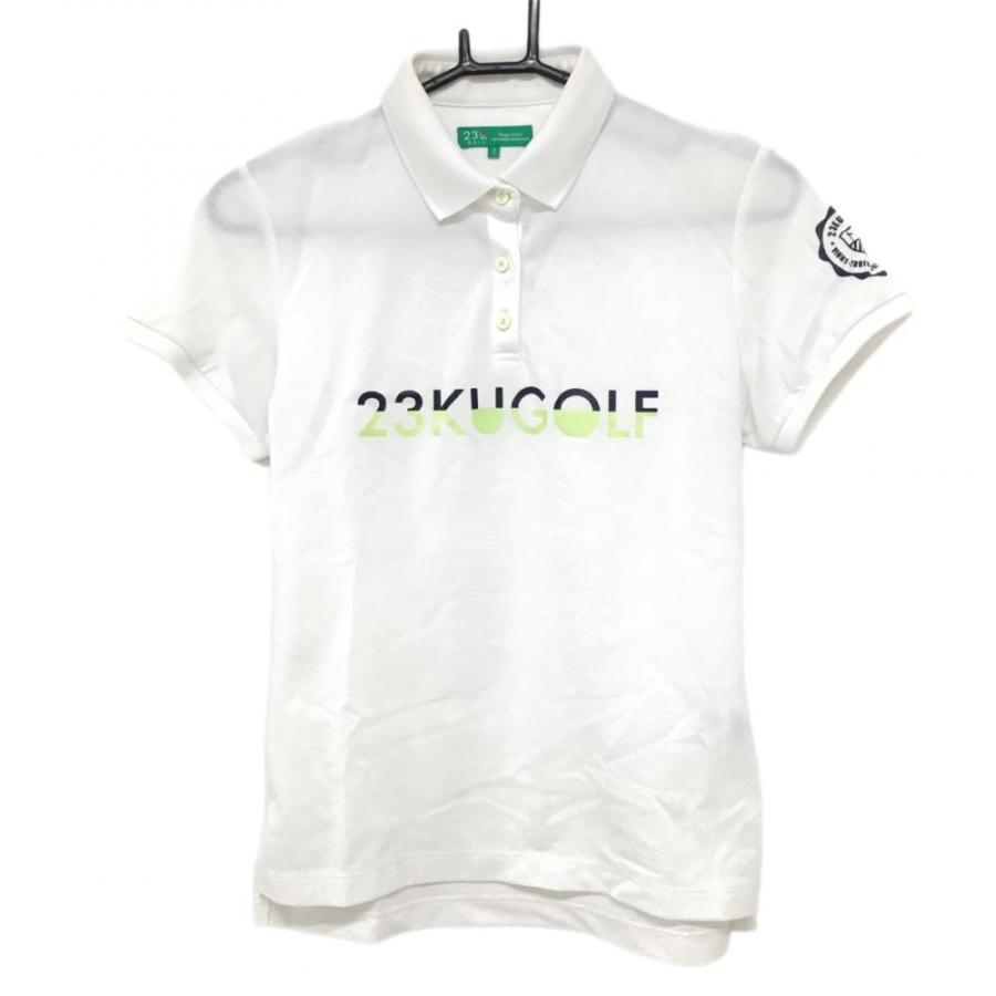 23区GOLF 23区ゴルフ 半袖ポロシャツ 白 フロントロゴ レディース I(M