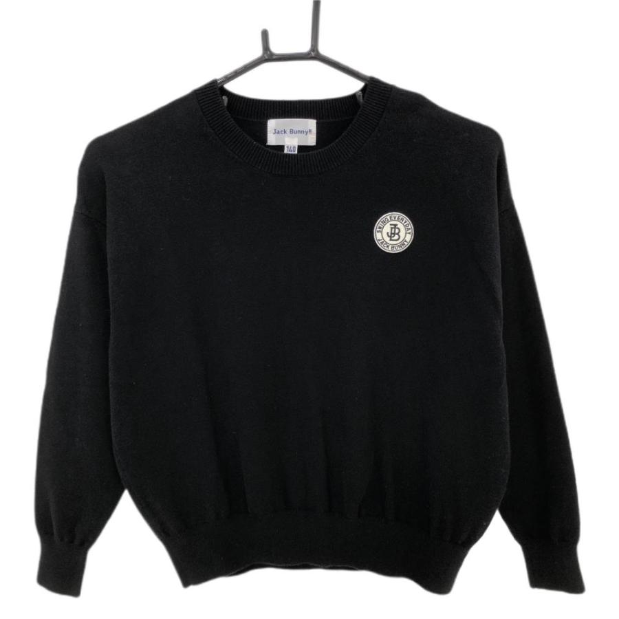超美品】ジャックバニー セーター 黒×白 ニット バックロゴ ジュニア
