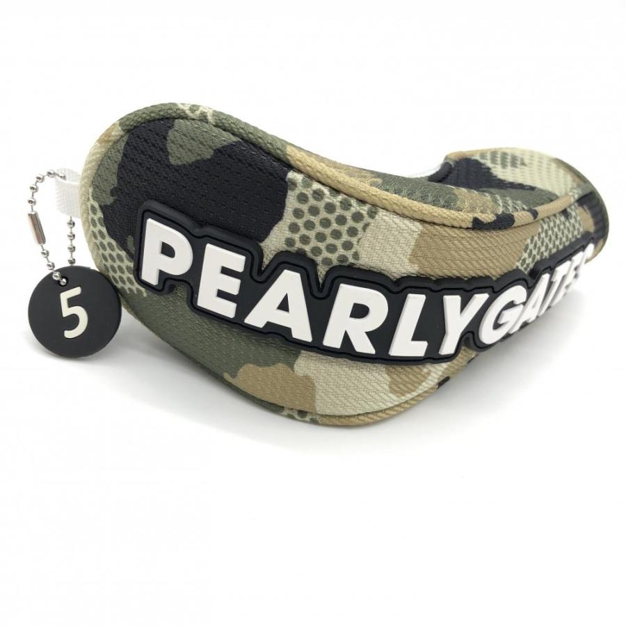 超美品】パーリーゲイツ ヘッドカバー ベージュ×黒 迷彩 カモフラ UT