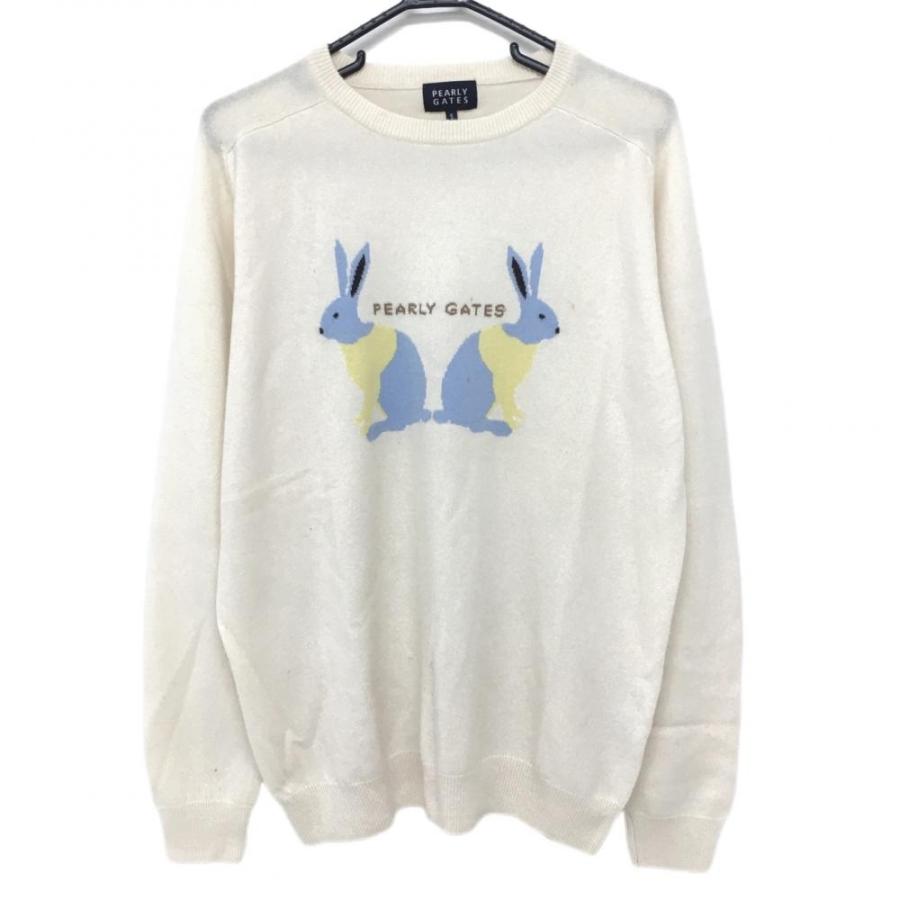 PEARLY GATES（パーリーゲイツ） セーター 白×ライトブルー うさぎ