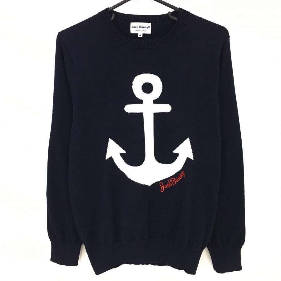 Jack Bunny!!（ジャックバニー） セーター ネイビー×白 イカリマーク