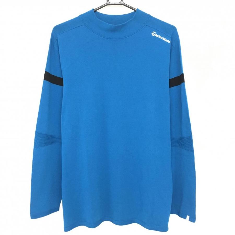 超美品】テーラーメイド セーター ブルー×黒 ニット モックネック