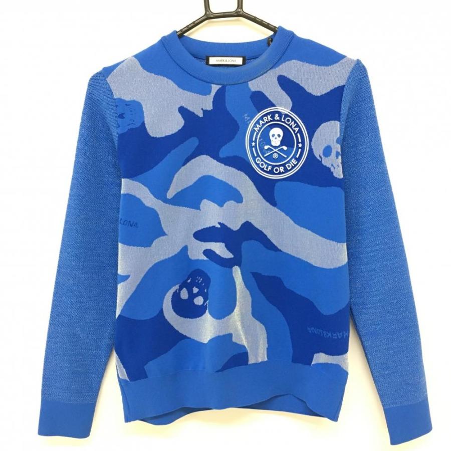 MARK&LONA（マークアンドロナ） セーター ブルー×ブルーグレー 前面