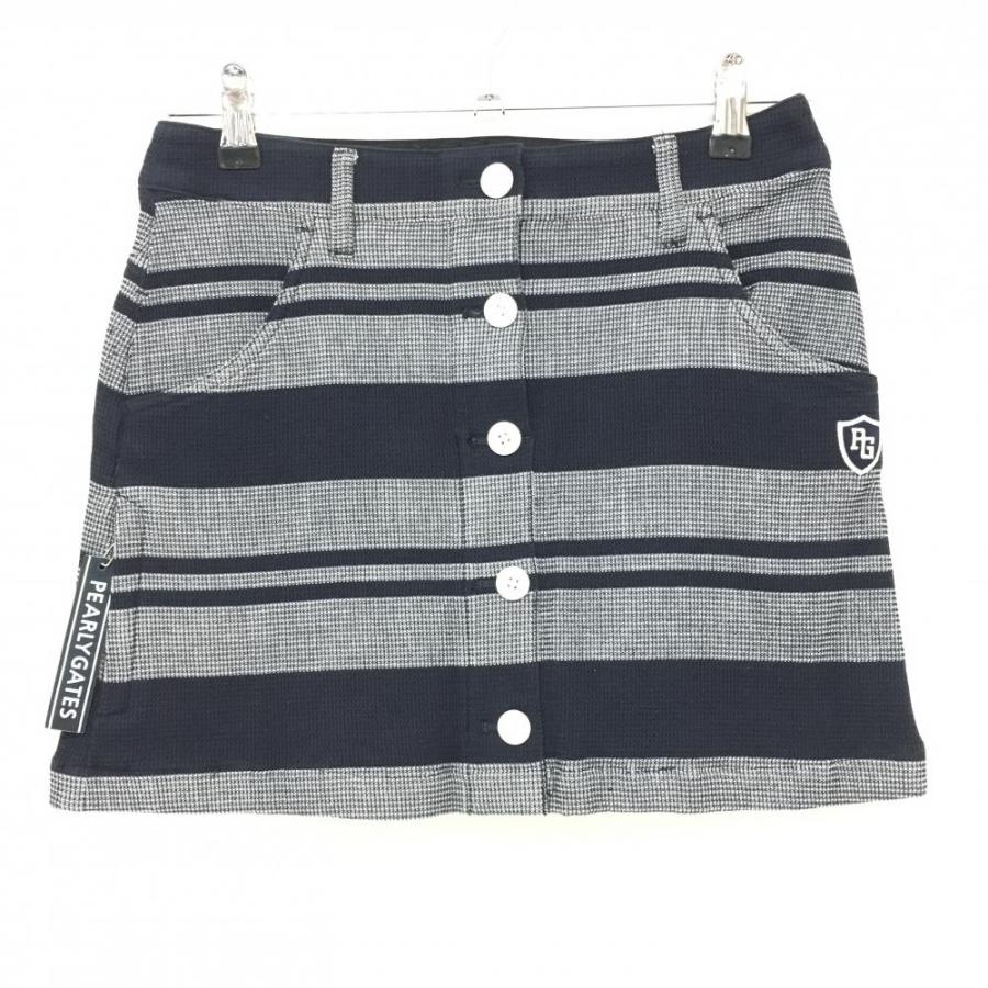 PEARLY GATES（パーリーゲイツ） ニットスカート ネイビー×白 ボーダー