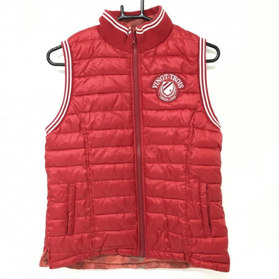 23区GOLF 23区ゴルフ リバーシブル中綿ベスト レッド×白 キルティング
