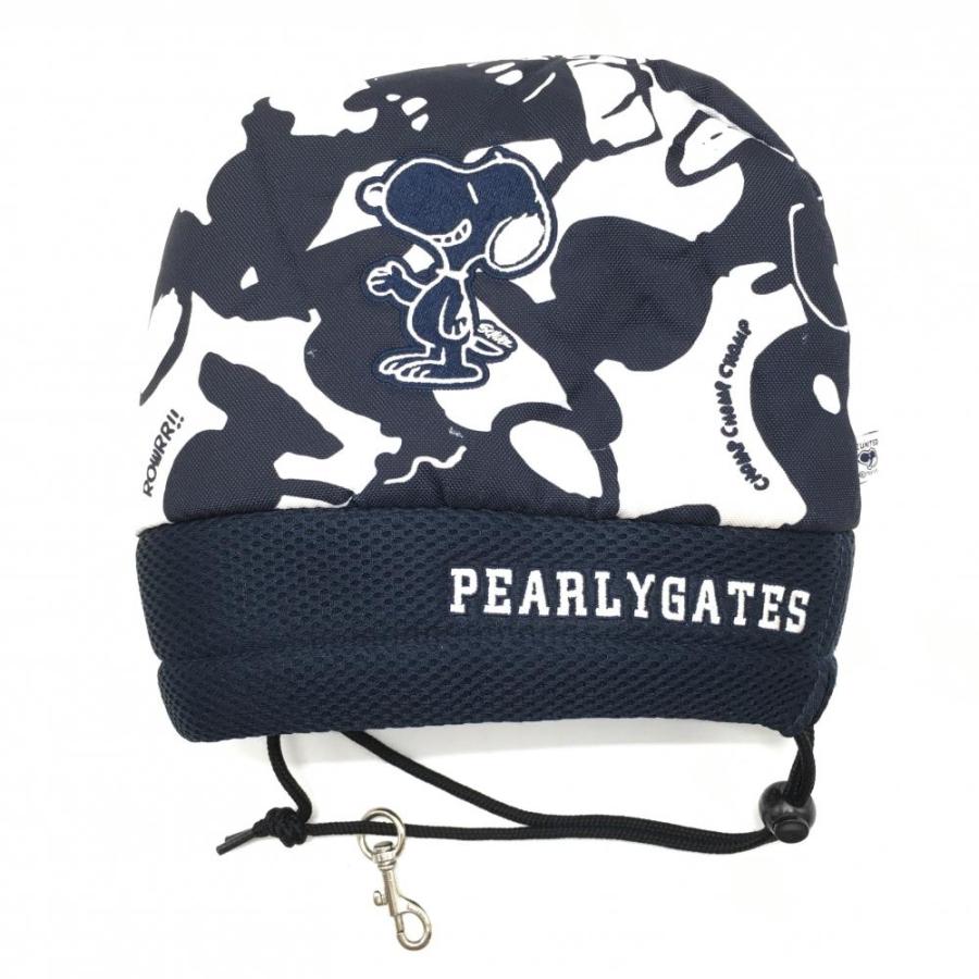 パーリーゲイツ×PEANUTS アイアンカバー 白×ネイビー スヌーピー総柄