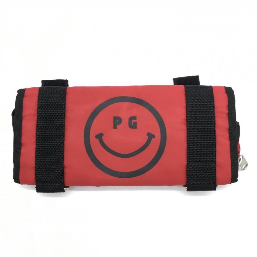 超美品】パーリーゲイツ 小物入れ レッド×黒 ニコちゃん スマイル