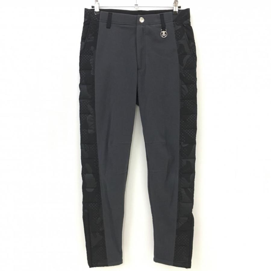 超美品】マークアンドロナ 異素材ダウンパンツ グレー×黒 フリース