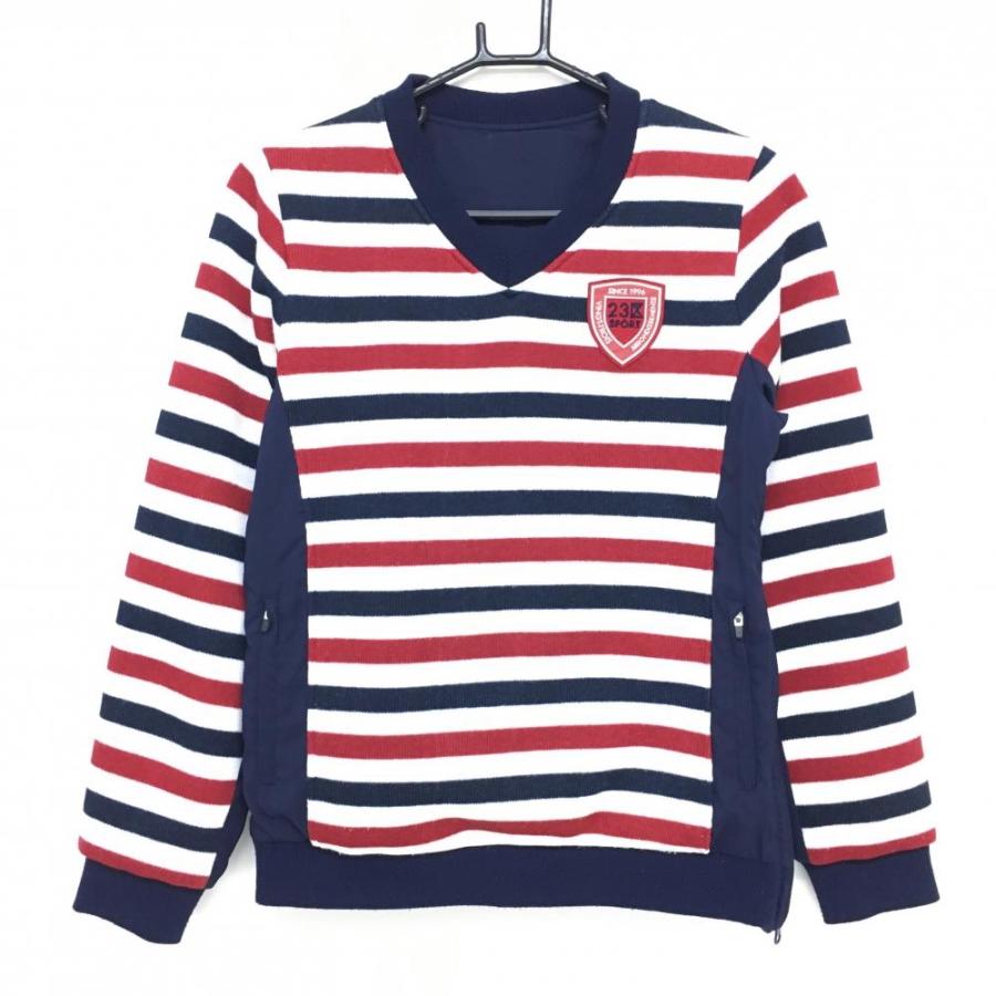 23区GOLF 23区スポーツ 切替リバーシブルスニード ネイビー×白×レッド