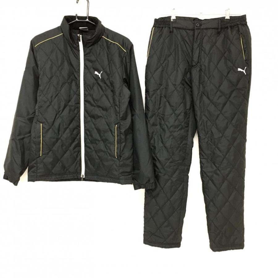 超美品】プーマ 上下セット(中綿ジャケット×パンツ) 黒 前面