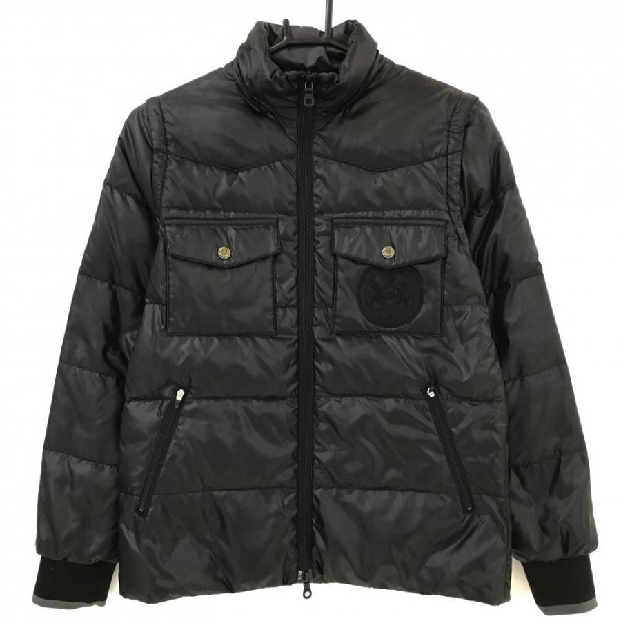 23区GOLF 23区スポーツ 2WAYダウンジャケット 黒 胸ポケット 袖着脱可