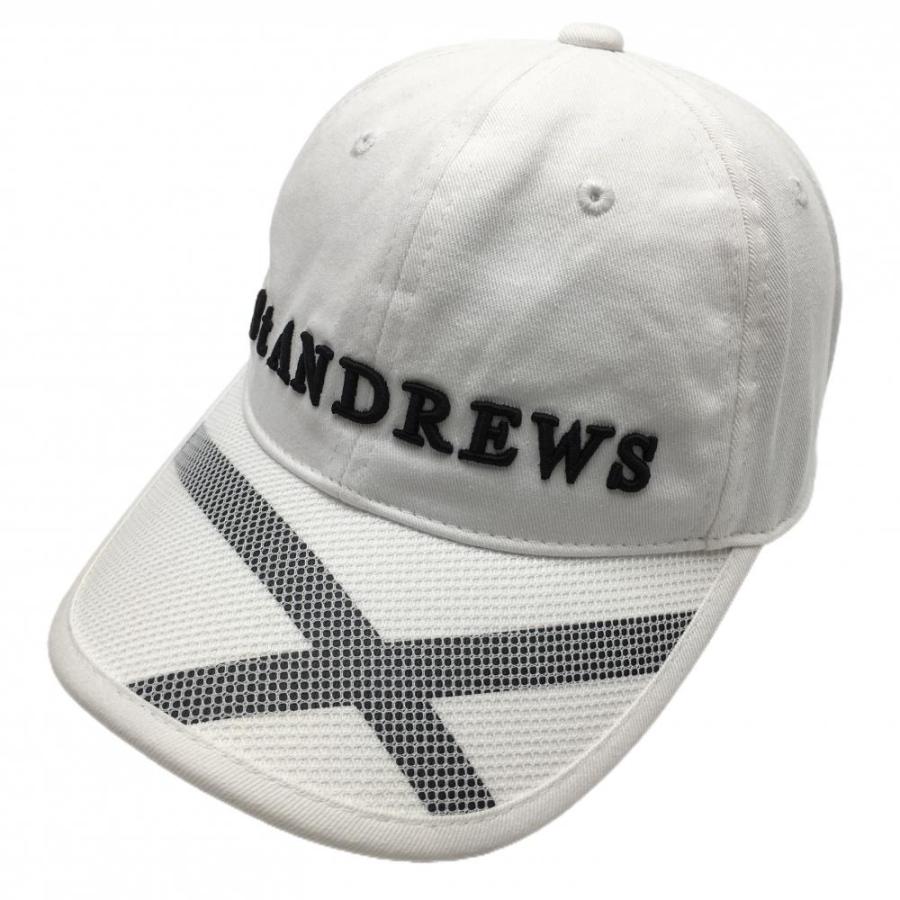 St ANDREWS 【美品】セントアンドリュース キャップ 白×黒 立体ロゴ FR