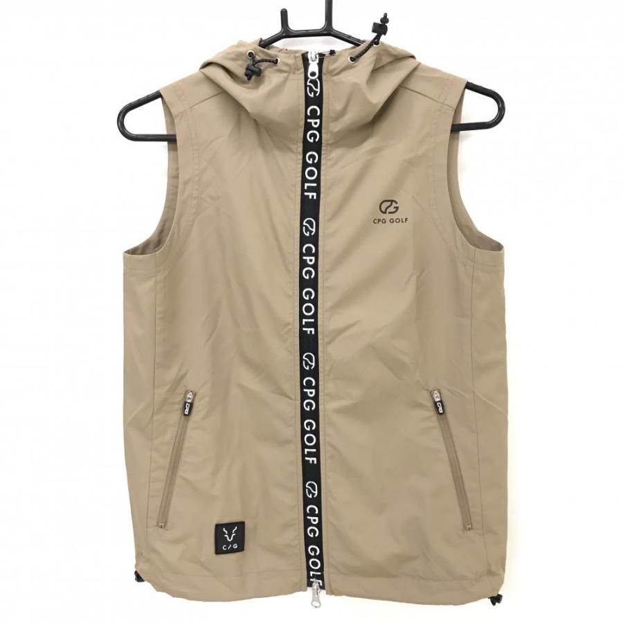 CPG GOLF 【新品】CPG フード付きアウターベスト ベージュ×黒