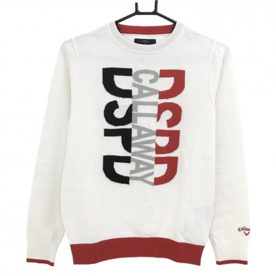 Callaway（キャロウェイ） セーター 白×レッド フロントロゴ ニット