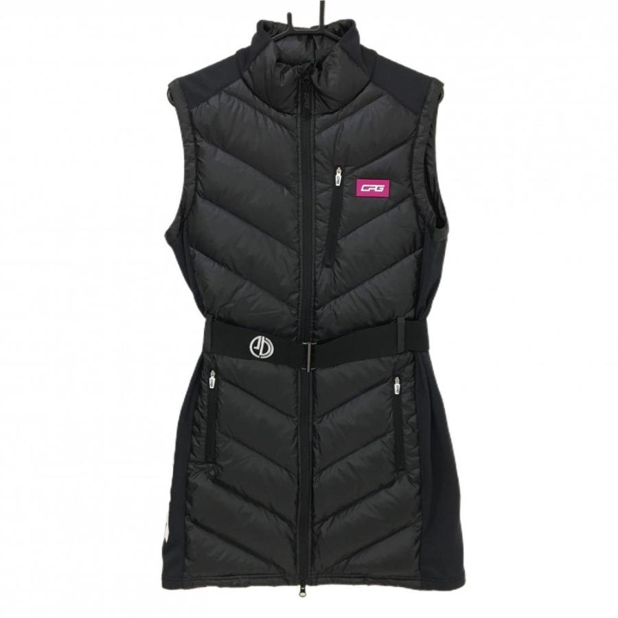 CPG GOLF 【美品】CPG ダウンワンピース 黒 ゴムベルト付き サイドロゴ