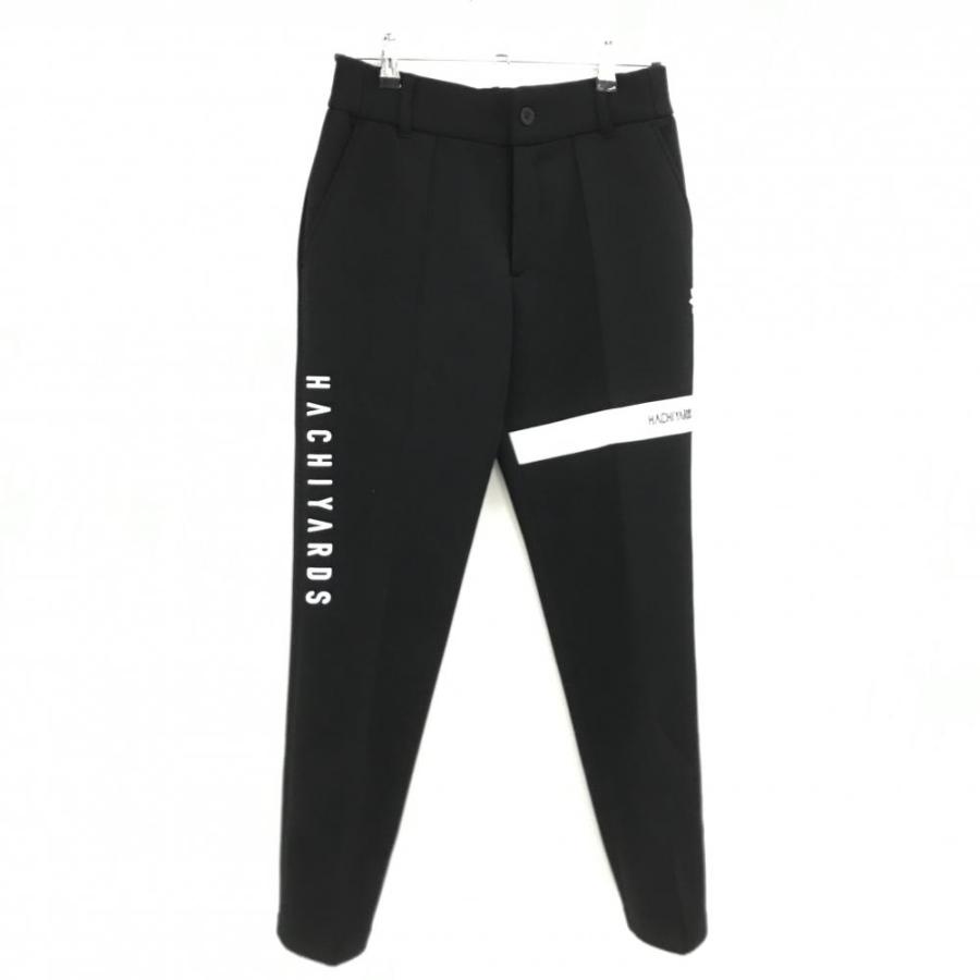 超美品】ハチヤーズ パンツ 黒×白 太もも切替 ウエスト一部ゴム