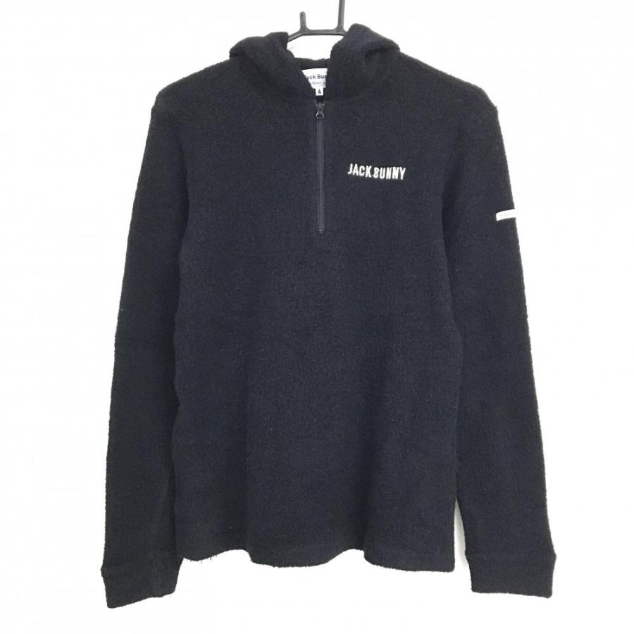 Jack Bunny!!（ジャックバニー） フード付きセーター 黒 ハーフジップ