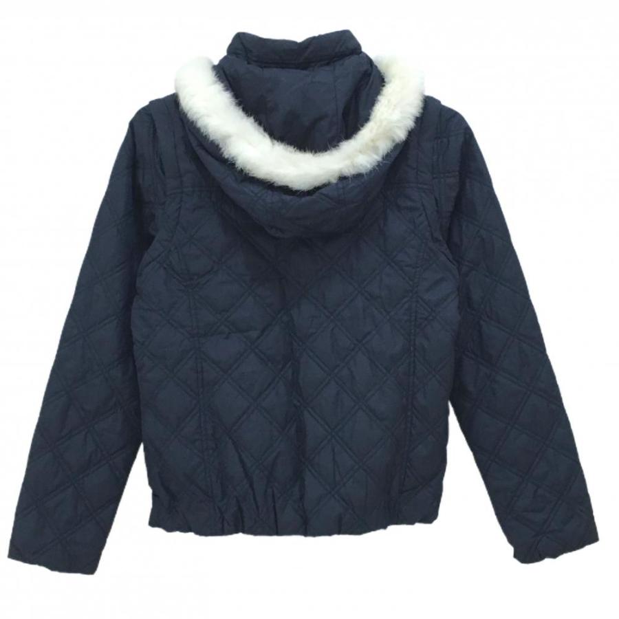 キャロウェイ 4WAY中綿ジャケット ネイビー×白 キルティング ファー