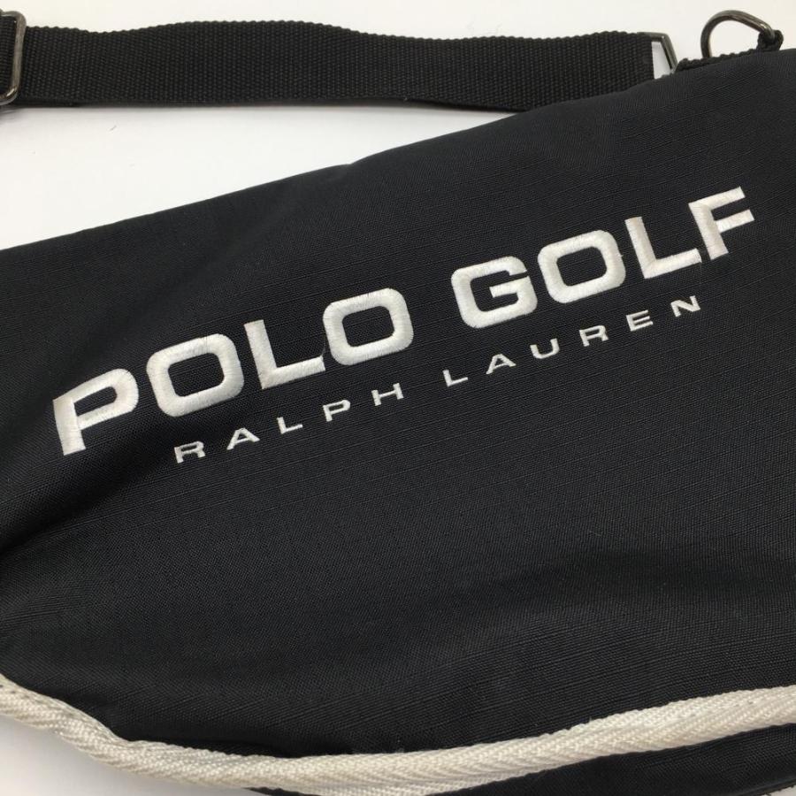 ポロゴルフ ラルフローレン クラブケース 黒×白 ゴロ刺しゅうゴルフ