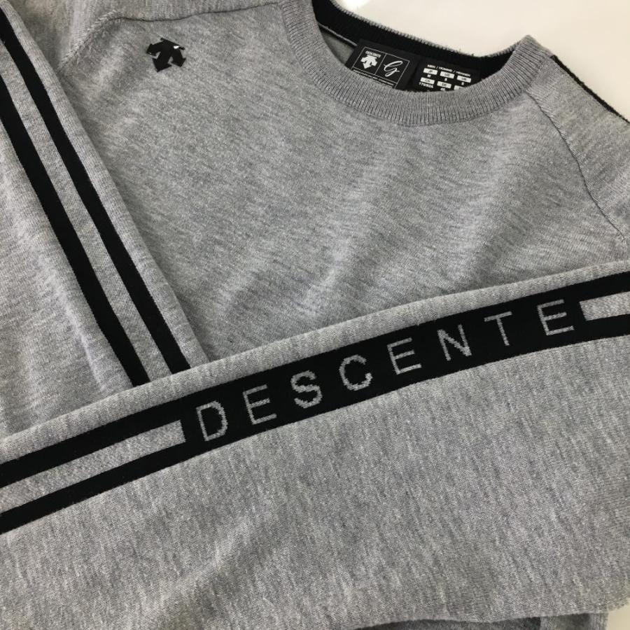 DESCENTE（デサント） デサントゴルフ セーター グレー×黒 肩ロゴ