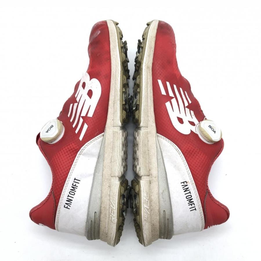 ニューバランスゴルフ ゴルフシューズ レッド×白 ボア MGBF574R メンズ