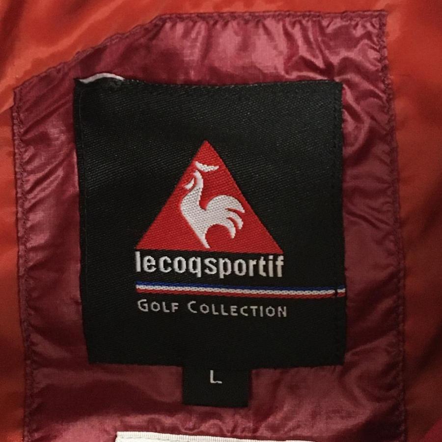 ルコック ダウンベスト ワインレッド 切替 ロゴワッペン メンズ L