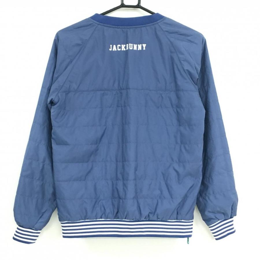 ジャックバニー 中綿リバーシブルスニード ブルー×グリーン Vネック