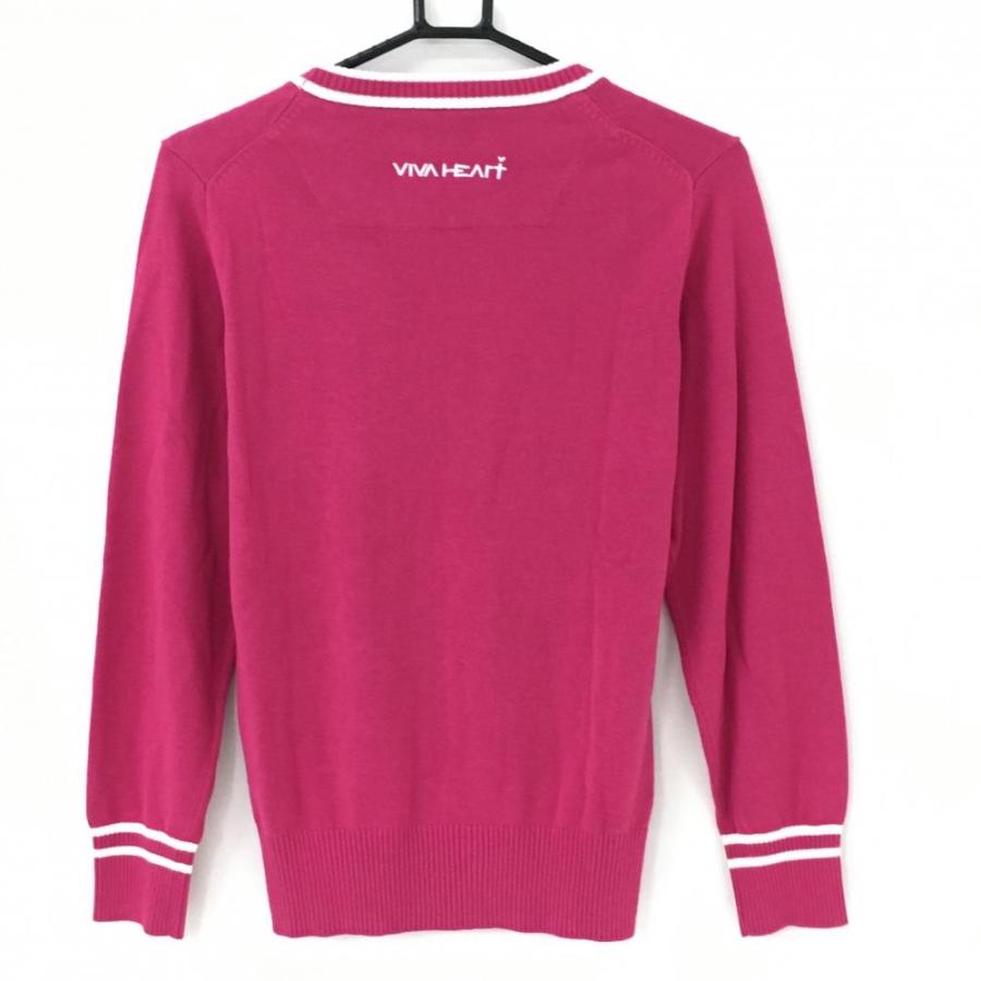 VIVA HEART（ビバハート） セーター ピンク×白 ニット アクリル混
