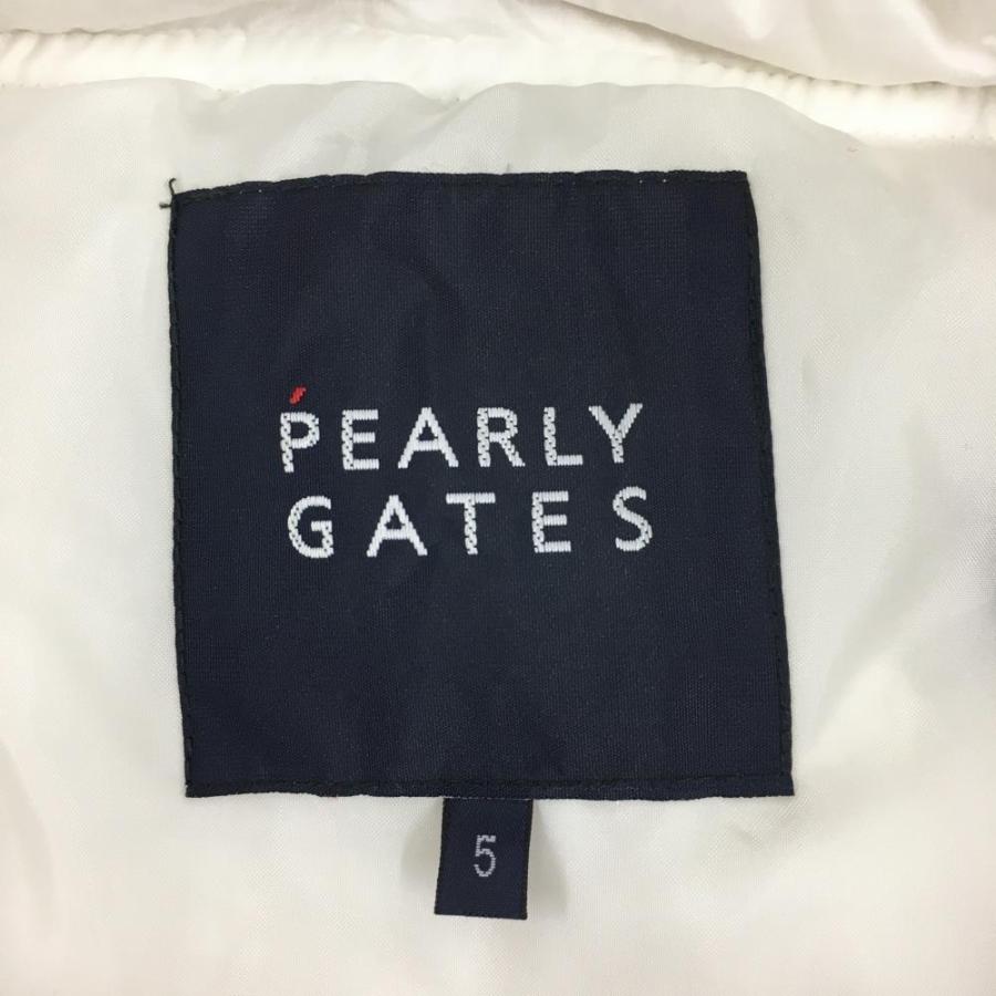 PEARLY GATES（パーリーゲイツ） ダウンベスト 白 ロゴ総柄ネイビー