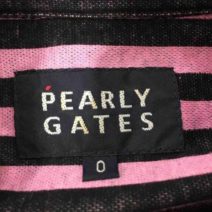 PEARLY GATES（パーリーゲイツ） 長袖シャツ ピンク×黒 ストライプ