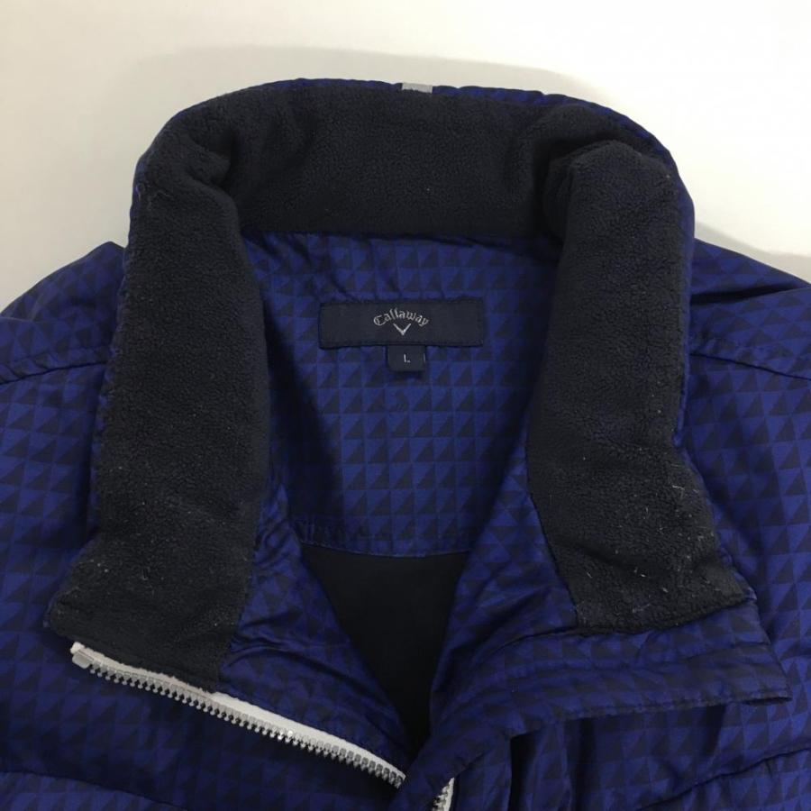 Callaway（キャロウェイ） ダウンジャケット ブルー×ネイビー 総柄 袖